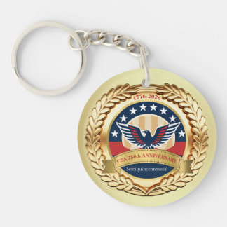 250th Anniversary USA Patriotic | 1776–2026 Button Key Ring