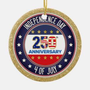 250th Anniversary USA Patriotic   1776–2026 Ceramic Tree Decoration