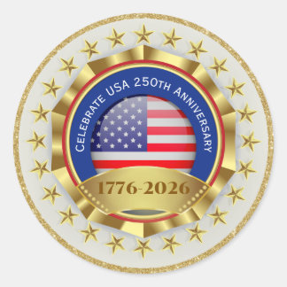 250th Anniversary USA Patriotic | 1776–2026 Classic Round Sticker