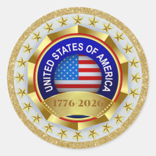 250th Anniversary USA Patriotic   1776–2026 Classic Round Sticker