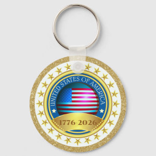 250th Anniversary USA Patriotic   1776–2026 Key Ring