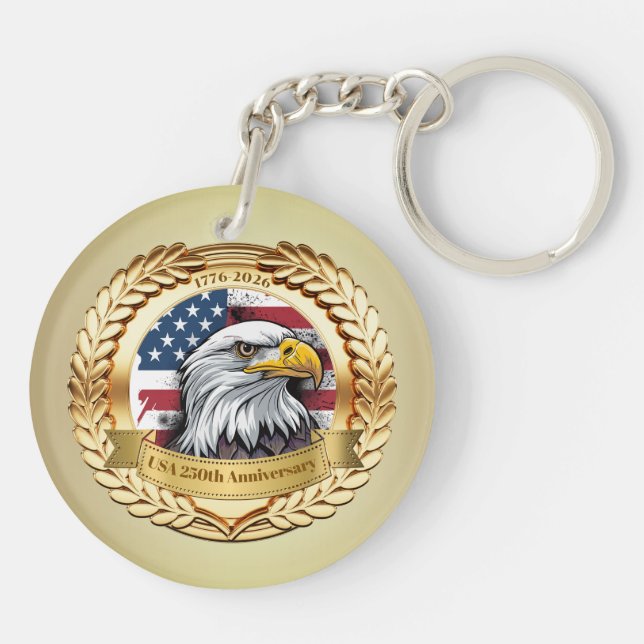 250th Anniversary USA Patriotic | 1776–2026 Key Ring (Back)