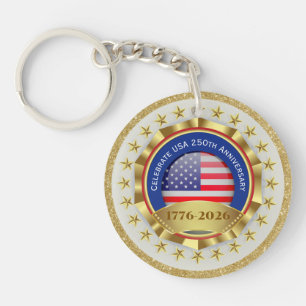 250th Anniversary USA Patriotic   1776–2026 Key Ring