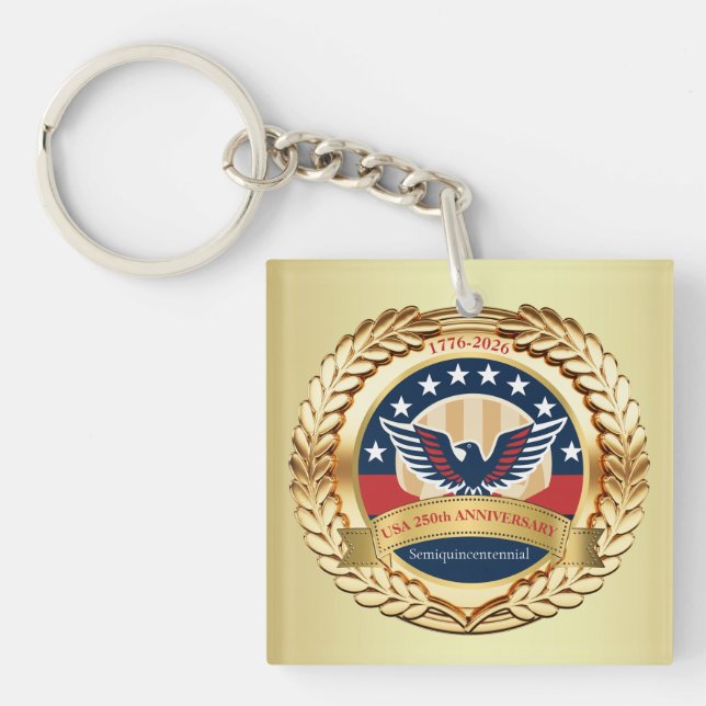 250th Anniversary USA Patriotic | 1776–2026 Key Ring (Front)