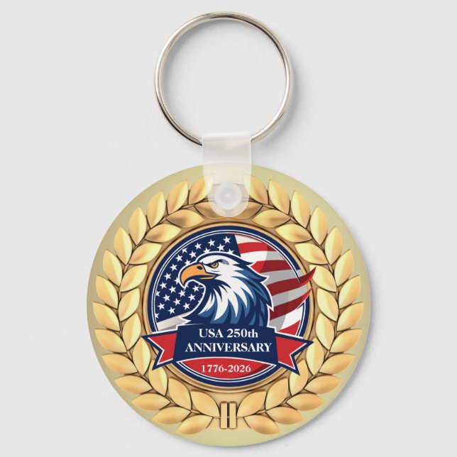 250th Anniversary USA Patriotic | 1776–2026 Key Ring (Back)