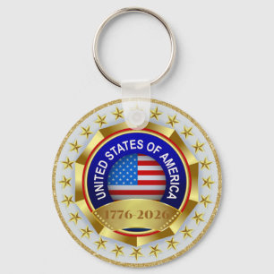 250th Anniversary USA Patriotic   1776–2026 Key Ring