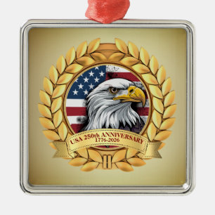 250th Anniversary USA Patriotic   1776–2026 Metal Tree Decoration