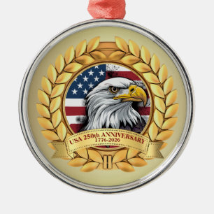 250th Anniversary USA Patriotic 1776–2026 Metal Tree Decoration