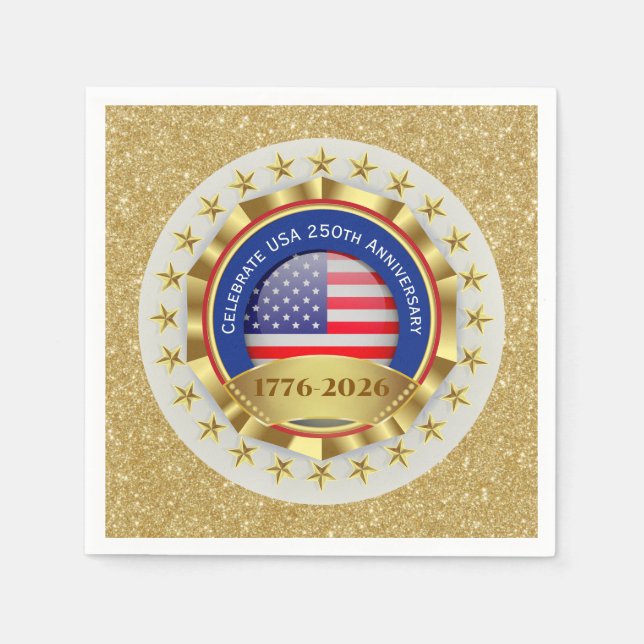250th Anniversary USA Patriotic | 1776–2026 Napkin (Front)