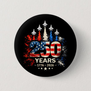 250th anniversary usa patriotic 250 years american 6 cm round badge