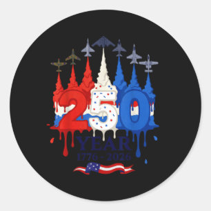 250th Anniversary USA Patriotic 250 Years American Classic Round Sticker