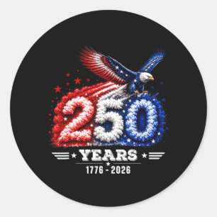 250th Anniversary Usa Patriotic 250 Years Classic Round Sticker