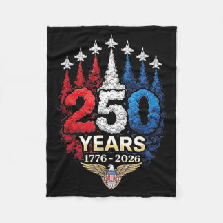 250th Anniversary Usa Patriotic 250 Years Fleece Blanket