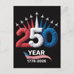 250th Anniversary USA Patriotic 250 Years Postcard