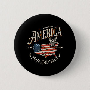 250th Anniversary Usa Patriotic 4th Of July 6 Cm Round Badge