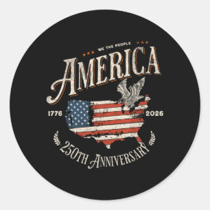 250th Anniversary Usa Patriotic 4th Of July Classic Round Sticker