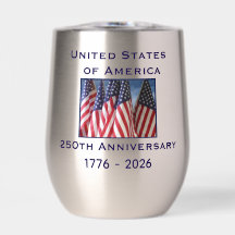250th Anniversary USA Patriotic American Flags