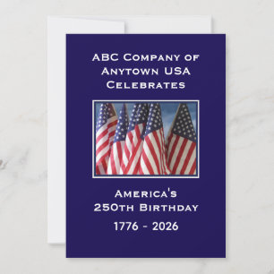 250th Anniversary USA Patriotic American Flags BBQ Invitation