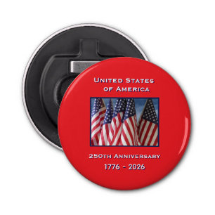 250th Anniversary USA Patriotic American Flags Bottle Opener