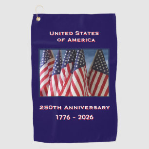 250th Anniversary USA Patriotic American Flags Golf Towel