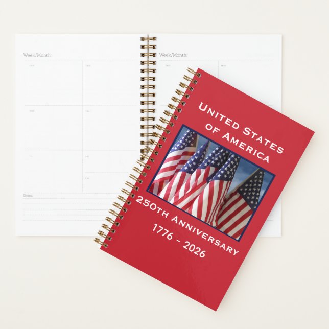 250th Anniversary USA Patriotic American Flags Planner (Display)