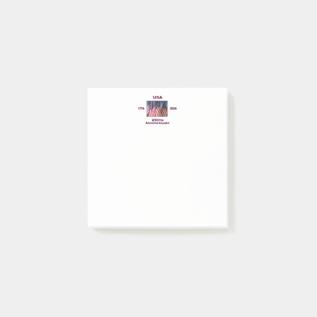 250th Anniversary USA Patriotic American Flags Post-it Notes (Front)