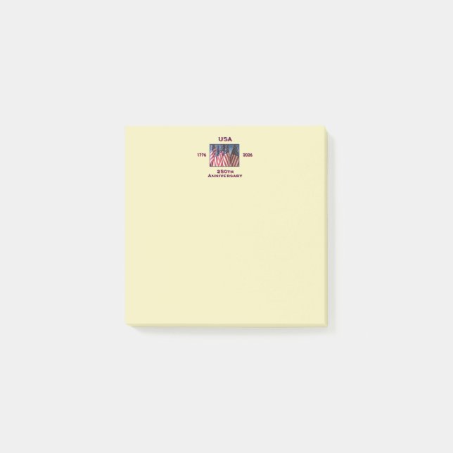 250th Anniversary USA Patriotic American Flags Post-it Notes (Front)