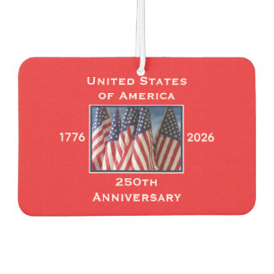250th Anniversary USA Patriotic American Red Car Air Freshener