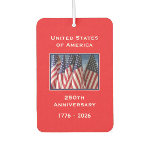 250th Anniversary USA Patriotic American Red Car Air Freshener