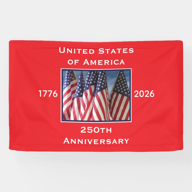 250th Anniversary USA Patriotic  Banner (Horizontal)