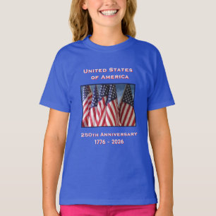 250th Anniversary USA Patriotic Blue Kids T-Shirt