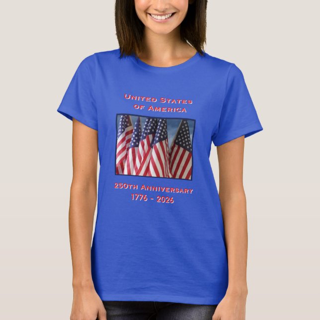 250th Anniversary USA Patriotic Blue Women's  T-Shirt (Front)