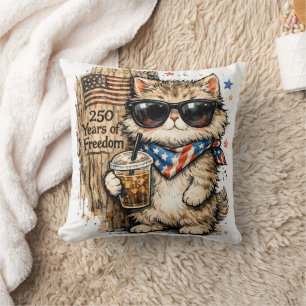 250th Anniversary USA Patriotic Cat Iced Coffee Cushion