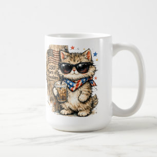 250th Anniversary USA Patriotic Cat Iced Coffee Mug