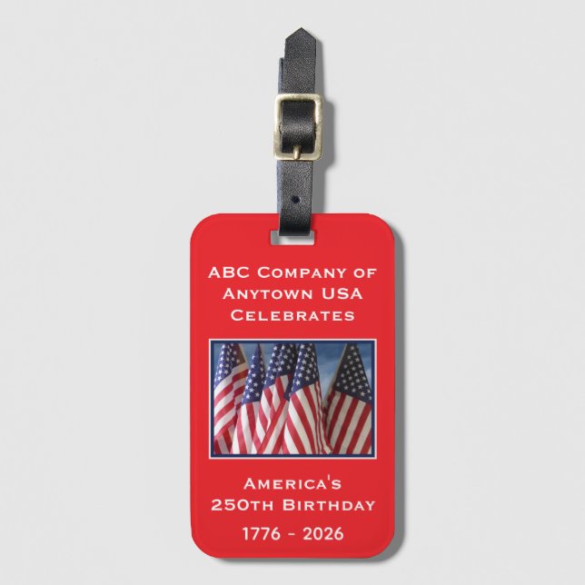 250th Anniversary USA Patriotic Commemorative Luggage Tag (Front Vertical)