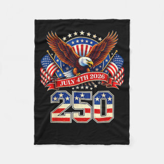 250th Anniversary USA Patriotic Eagle 250 Years Fleece Blanket