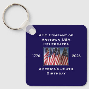 250th Anniversary USA Patriotic Flags  Key Ring