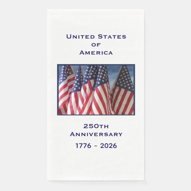250th Anniversary USA Patriotic Flags Paper Napkin (Front)