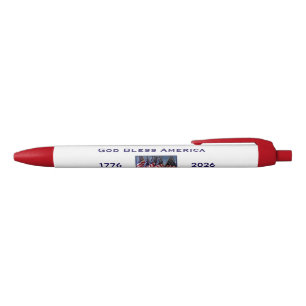 250th Anniversary USA Patriotic God Bless America Black Ink Pen