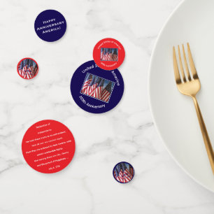 250th Anniversary USA Patriotic Red Blue Table Confetti