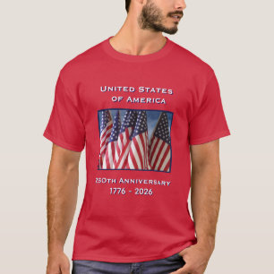 250th Anniversary USA Patriotic Red T-Shirt