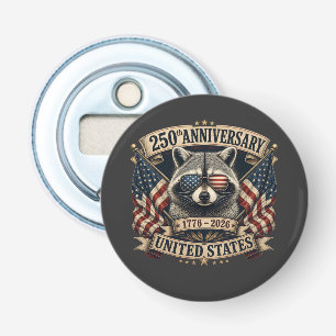 250th Anniversary USA Racoon Vintage 4th of July Bottle Opener