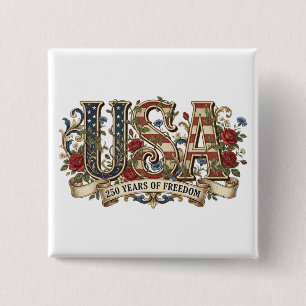 250th Anniversary USA Semiquincentennial  15 Cm Square Badge