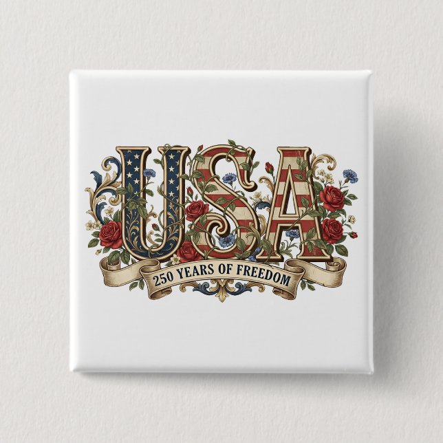 250th Anniversary USA Semiquincentennial  15 Cm Square Badge (Front)