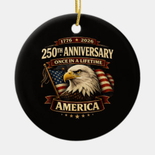 250th Anniversary USA Shirt 250th America Ceramic Tree Decoration