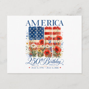 250th Anniversary USA Women 4th of July America 25 Enclosure Card