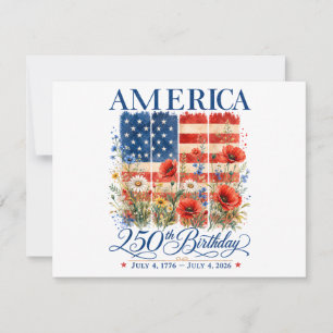 250th Anniversary USA Women 4th of July America 25 Holiday Card