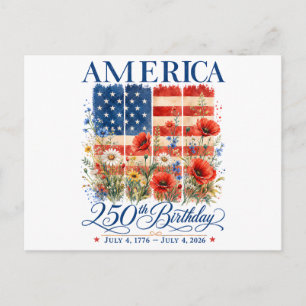 250th Anniversary USA Women 4th of July America 25 Holiday Postcard