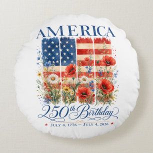 250th Anniversary USA Women 4th of July America 25 Round Cushion