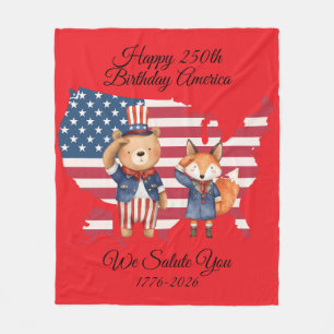 250th Birthday America Fleece Blanket